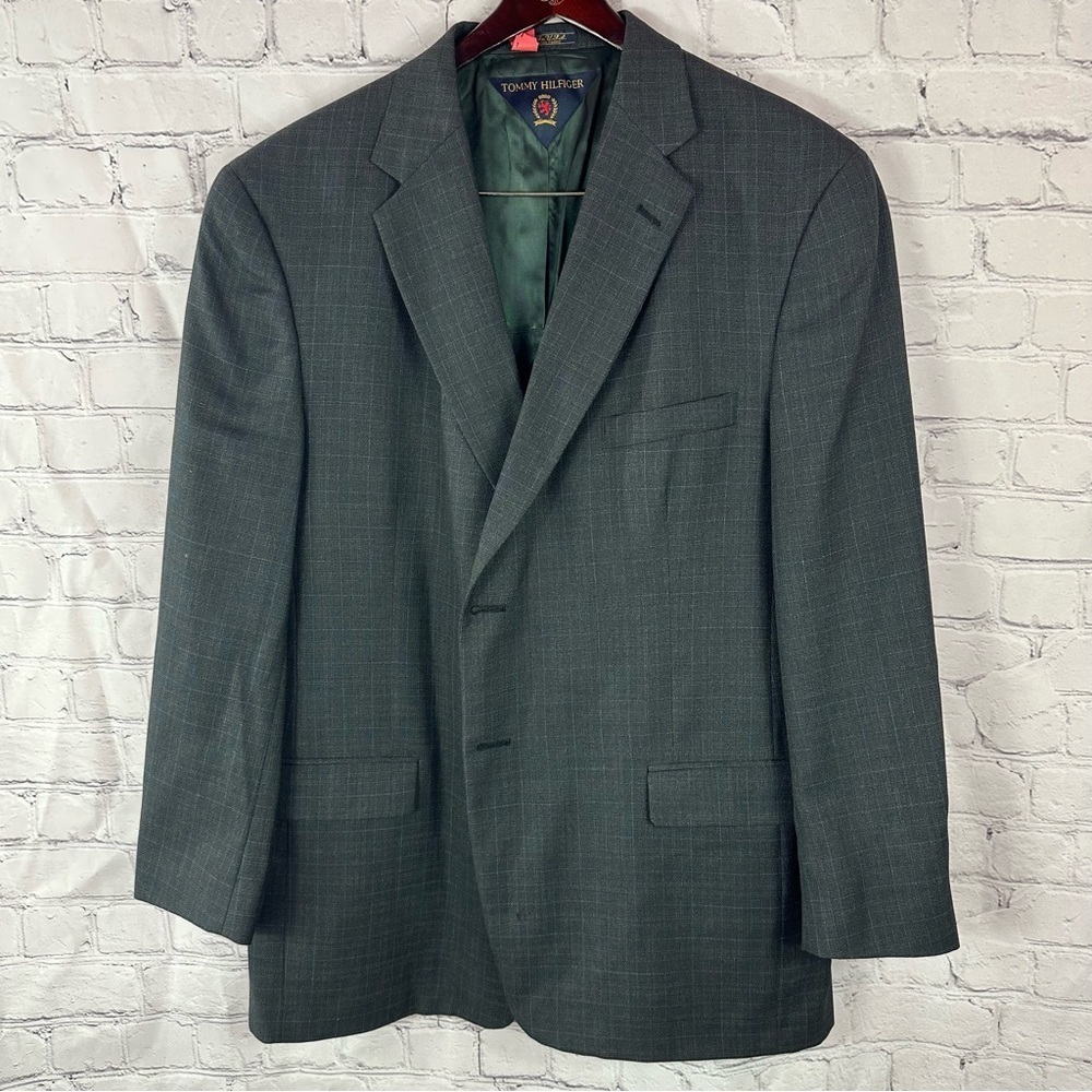 Tommy Hilfiger Gray wool Sport Coat suit jacket Classic Design sz 46R